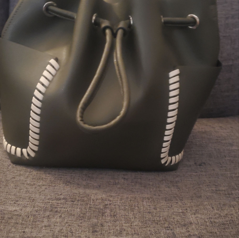 Zara Basic Collection Drawstring Hobo Purse Cross… - image 3